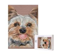 300pcsDog Cute Yorkshire Terrier Teacup Puzzles With Packaging Box for Adults-Wooden Jigsaw Puzzle