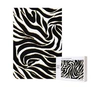 300pcsElegant Black Gold Zebra White Animal Print Puzzles With Packaging Box for Adults-Wooden Jigsaw Puzzle