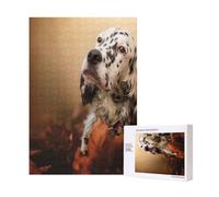 300pcsEnglish Setter Autumn Pets Puppy Dogs English Puzzles With Packaging Box for Adults-Wooden Jigsaw Puzzle