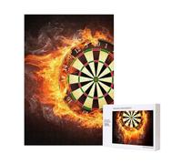 300pcsFlaming Dartboard Fire Dart Board 3D Puzzles With Packaging Box for Adults-Wooden Jigsaw Puzzle