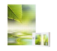 300pcsGreen Leaf Reflecting In River Water Puzzles With Packaging Box for Adults-Wooden Jigsaw Puzzle