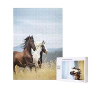 300pcsHorses Running Art Puzzles With Packaging Box for Adults-Wooden Jigsaw Puzzle