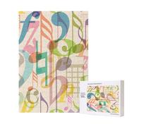 300pcsMix Match Retro Musical Note Music Puzzles With Packaging Box for Adults-Wooden Jigsaw Puzzle