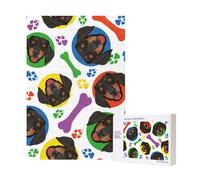 300pcsPlayful Dachshund Face Puzzles With Packaging Box for Adults-Wooden Jigsaw Puzzle