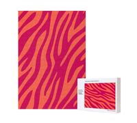 300pcsPretty Pink Orange Animal Print Zebra Leopard Puzzles With Packaging Box for Adults-Wooden Jigsaw Puzzle