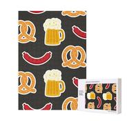 300pcsPretzel And Beer Puzzles With Packaging Box for Adults-Wooden Jigsaw Puzzle