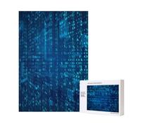 300pcsProgrammer Blue Binary Code Puzzles With Packaging Box for Adults-Wooden Jigsaw Puzzle