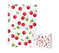 300pcsRed Cherry Berries Puzzles With Packaging Box for Adults-Wooden Jigsaw Puzzle