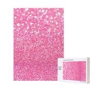 300pcsSparkling Pink Glitter Printed Puzzles With Packaging Box for Adults-Wooden Jigsaw Puzzle