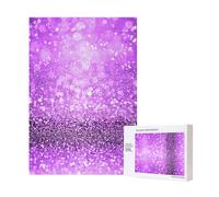 300pcsSparkling Purple Glitter Puzzles With Packaging Box for Adults-Wooden Jigsaw Puzzle