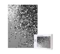 300pcsSparkling Silver Gray Puzzles With Packaging Box for Adults-Wooden Jigsaw Puzzle