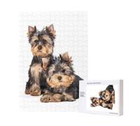 300pcsTwo Yorkshire Terrier Puppies Puzzles With Packaging Box for Adults-Wooden Jigsaw Puzzle