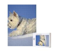 300pcsWestie Winter West Highland White Terrier Dogs Puzzles With Packaging Box for Adults-Wooden Jigsaw Puzzle