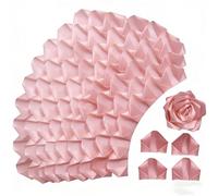 300Pieces Premade Satin Ribbon Rose Petals Half-Finished for Eternal Rose DIY Ramos Forever Flowers Bouquets Everlasting Floral,for Wedding,Anniversary,Birthday (300 Pcs Rose Pink)