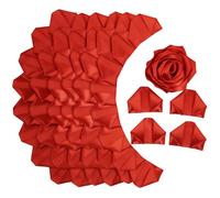 300Pieces Premade Satin Ribbon Rose Petals Half-Finished for Eternal Rose DIY Ramos Forever Flowers Bouquets Everlasting Floral,for Wedding,Anniversary,Birthday (300 Pcs Red)