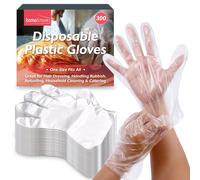 300pk Disposable Plastic Gloves PE Polythene Clear Catering Food Safe Prep