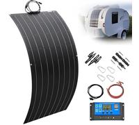 300W 600W 1200W Flexible Solar Panel Kit 40A MPPT Charge Controller, Adaptor Kit, Off-Grid Solar Power System for Boat, RV, Cabin, Camper,Battery Off Grid System(300W)