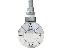 300w Chrome Thermostatic Electric Element Round Electric Towel Rail Radiator Heater