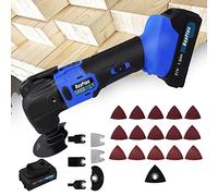 300W Cordless Multi-Oscillating Power Tool with Brushless Motor, 4° Oscillation Angle Electric Oscillating Tool with 6 Variable Speed, 22 Piece Consumable Accessory Blade & Sanding Kit, 20000 RPM