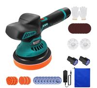 300W Electric Car Polishers and Buffers, 2800-5500 RPM Portable Cordless Car Buffer Polisher Machine with 2*12V 2000mAh Batteries, Car Polisher Cleaning Kit for Auto Detailing/Polishing/Waxing