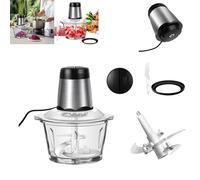 300W Electric Food Processor Mini Chopper Fruit & Vegetable,2L Glass Bowl with DUAL Speeds,Food grinder with Stainless Steel Blades for Vegetables,Fruit and Nuts,Meat