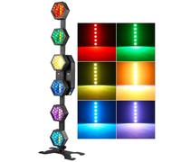 300W LED Stage Wash Light - 6 Eyes Pixel Retro Light Bar with Stand Base, Built-in LED Strip, Strobe Effect for DJ, Disco, Party, Wedding, Events, Church