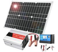 300W Off-Grid Solar Inverter Kit with 30A Charge Controller, Dual Ports & LED Display for RV, Home, and Shed