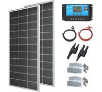 300w Off-grid Solar Panel Kit - 2x150w Monocrystalline Modules With 30a Charge Controller For Rvs, Boats, Campers, And 12v Battery Systems