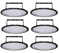 300W UFO LED High Bay Light,6 Pack 30000LM 6500K Cool White Led Workshop Light,Ultra Thin LED Warehouse Lighting,IP65 Waterproof Commercial Bay Lighting for Shop Factory Industrial Garage Light