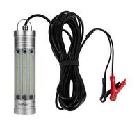 300W Underwater Fishing Lights White, 36000 Lumens Super Bright Submersible Night Lure Bait Finder Attractor Waterproof Lamp for Dock Boats Kayak, Aluminum Metal DC 12V-24V 26ft Long Cord