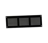 300x100mm / 12x4" inch Black Metal Air Vent Grille Cover with Insect Mesh - Ventilation Cover