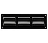 LIRAST 300x100mm Vent Cover Black - 12x4 inch Wall Vent Cover with Insect Mesh - Ceiling Soffit Vents - External Vent Cover - Metal Ventilation Grilles - Air Vent Covers for Walls