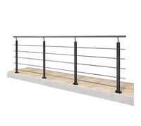 300x106cm Aluminium Stair Railing, Aluminium Handrail, Entrance Railing, Adjustable Angle Stair Handrail, Suitable for Indoor & Outdoor, Handrail can be Spliced Any Sizes, Black