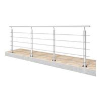 300x106cm Aluminium Stair Railing, Aluminium Handrail, Entrance Railing, Adjustable Angle Stair Handrail, Suitable for Indoor & Outdoor, Handrail can be Spliced Any Sizes, Silver