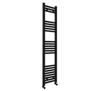 300x1400mm Towel Warmer Flat, Wall Mounted Matte Black Plated Steel Bathroom Towel Rail Radiator, Suitable for Central Heating, Electric and Dual Fuel