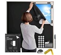 300x145cm Blackout Blinds Stick On, Temporary 100% Blackout Window Film, Portable Black Out Curtains No Drill With 8 Velcro Pairs, Easy To Cut Fit Any Size Shape Windows For Bedroom Travel RV Car