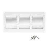 300x150mm / 12x6 inch White Metal Ventilation Grille with Flyscreen - Air Vent Cover