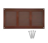 300x150mm / 12x6in Brown Metal Ventilation Grille with Flyscreen