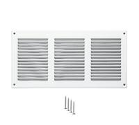 300x150mm Vent Cover - White 12x6 inch Air Grille for Wall and Ceiling - Metal Ventilation Grille with Mesh - Rectangular Ventilation Register for Indoor and Ourdoor Use