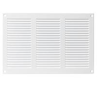 LIRAST 300x200mm Vent Cover White - 12x8 inch Wall Vent Cover with Insect Mesh - Ceiling Soffit Vents - External Vent Cover - Metal Ventilation Grilles - Air Vent Covers for Walls