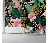 300x210cm Modern Luxury Non-Woven Wallpaper, Multicolour | Abstract Plant Jungle Leaves Background Wallpaper, for Living Room Bedroom Dining Room, Non-Pasted