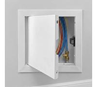 300x300mm Aluminium Access Panel, Square Inspection Hatch with Push Lock, Flush Fit Metal Access Panel for Plasterboard Wall & Ceiling, Conceals Pipes(White,25x40cm)