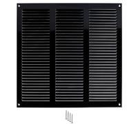 300x300mm Vent Cover - Black 12x12 inch Air Grille for Wall and Ceiling - Metal Ventilation Grille with Mesh - Rectangular Ventilation Register for Indoor and Ourdoor Use