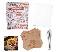 301 Pcs Greaseproof Paper Sheets, Burger Wrapping Oil Proof Papers, Old Newspaper Printing Style for Bread Sandwich Fish and Chip