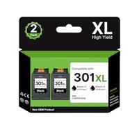 RUDGUZ 301XL Ink Cartridges Compatible for HP 301 XL Cartridges for HP DeskJet 1000 1010 1050 1055 1510 1512 1513 1514 DeskJet 1050a 2050a 2054a Envy 4500 4501 4502 4503 4504 printers (2-Pack, Black)