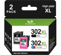302 Ink Cartridges Black and Colour High Yield Replacement for HP 302XL Ink Car