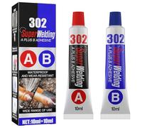 302 SuperWelding, Liquid Metal Weld Repair Paste, Strong AB Epoxy Resin Glue, Metal Glue for All Purpose Repairs, Industrial Heat Resistance Cold Welding, Chemical Metals Bonding