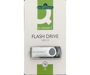 302005 Q-Connect USB 2.0 Swivel Flash Drive Silver/Black 16GB Pack of 5