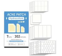 302ct Pimple Patches Mega Pack | XL Acne Spot Stickers for Body & Face (7 Sizes: Square, Strip, Dot)