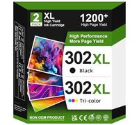 302XL Ink Cartridges Black and Colour Replacement for HP 302 Ink Cartridges Combo Pack for HP 302XL, Printer Ink 302 XL for Envy 4520 4527 4523 4524 Officejet 3835 5230 4650 Deskjet 3630 2130 3636